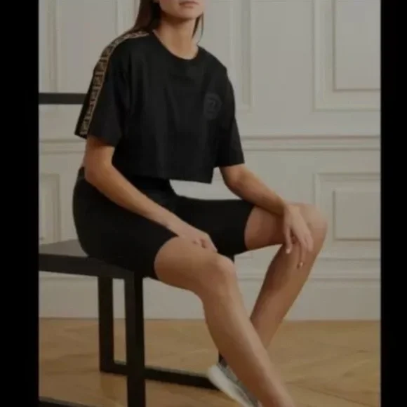 Fendi Fendirama Cropped T-Shirt